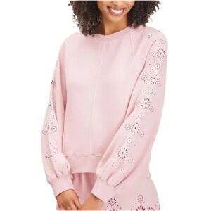 Splendid Light Pink Embellished‎ Sleeve Sweatshirt Oversized Size XS
